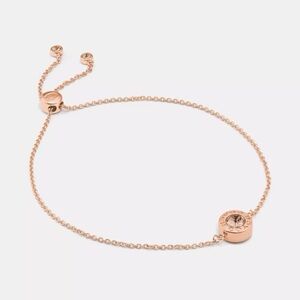 Coach Open Circle Slider Rose Gold Bracelet NWT